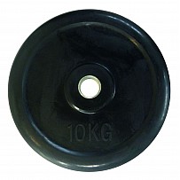 Weight plate, black, rubberized, 10kg
