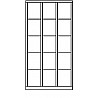 Compartment cabinet, with feet, 3 compartments, compartments 15