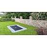 In-ground sports trampoline PRIMUS FLAT (PLUS), 427 x 305 cm. The top-range in-ground sports trampoline with a safety net can be