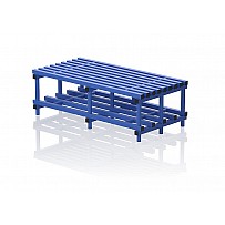 Bench plastic, double-sided, 200x75x49 cm, 9 seat profiles