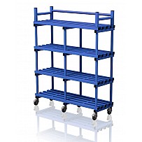 Mobile plastic shelves 150x50x184 cm, small