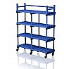 Mobile plastic shelves 150x50x184 cm, small
