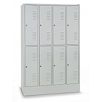 Locker, with base, 4 compartments next to each other