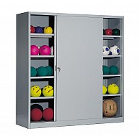 Steel cabinet with sliding doors