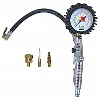 Ball filling gun with pressure gauge and adapter set
