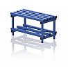 Bench plastic, single-sided, 90x45x49 cm, 5 seat profile, blue