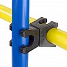 Connecting element with joint for plastic rods