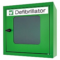 Wall box for defibrillators