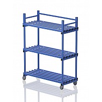Mobile plastic shelving 138x60x177 cm