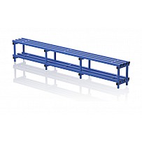 Bench plastic, single-sided, 300x35x49 cm, 4 seat profile