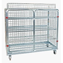 Galvanised tool trolley with basket attachment 