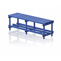 Bench plastic, single-sided, 150x45x49 cm, 5 seat profile