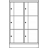 School locker RESISTO with 6 compartments
