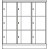 School locker RESISTO with 9 compartments