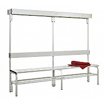 Cloakroom bench made of stainless steel, 2m, single
