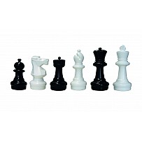 Chess pieces XL small, black and white, king height 30 cm